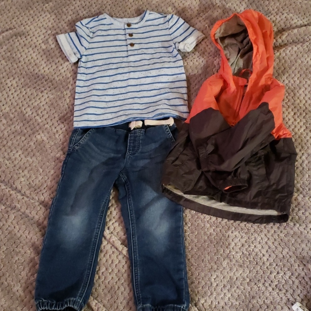 3T Kids Outfit (Jeans, Shirt, and Windbreaker)